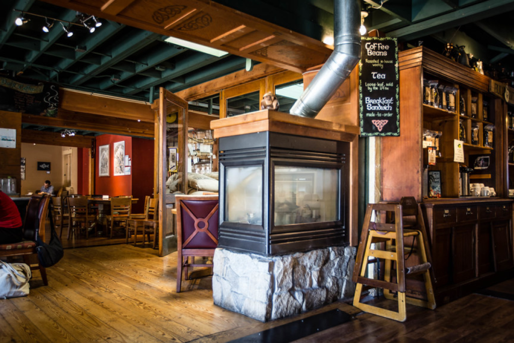 Coffee shop counter and seating area